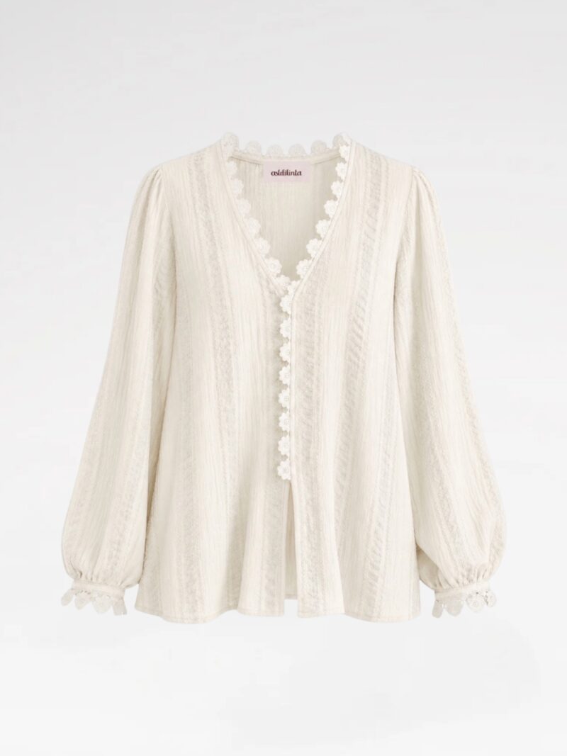 Hand-Crocheted Cotton Blouse