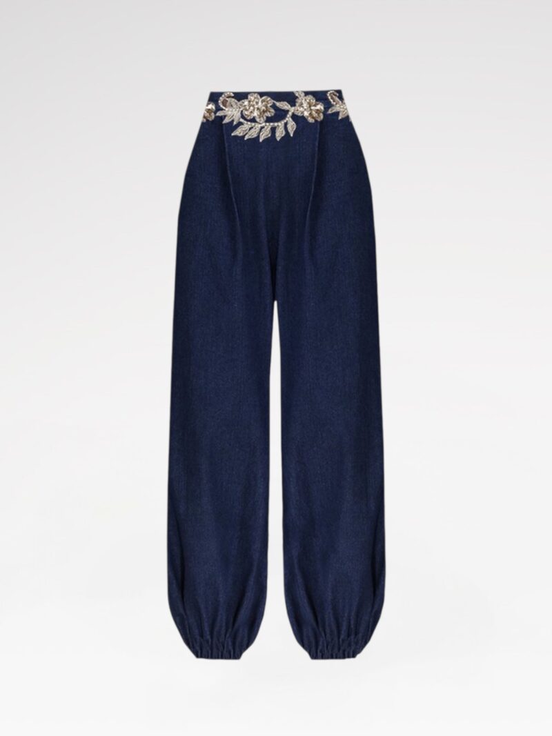 Cotton Denim Shalwar Trousers