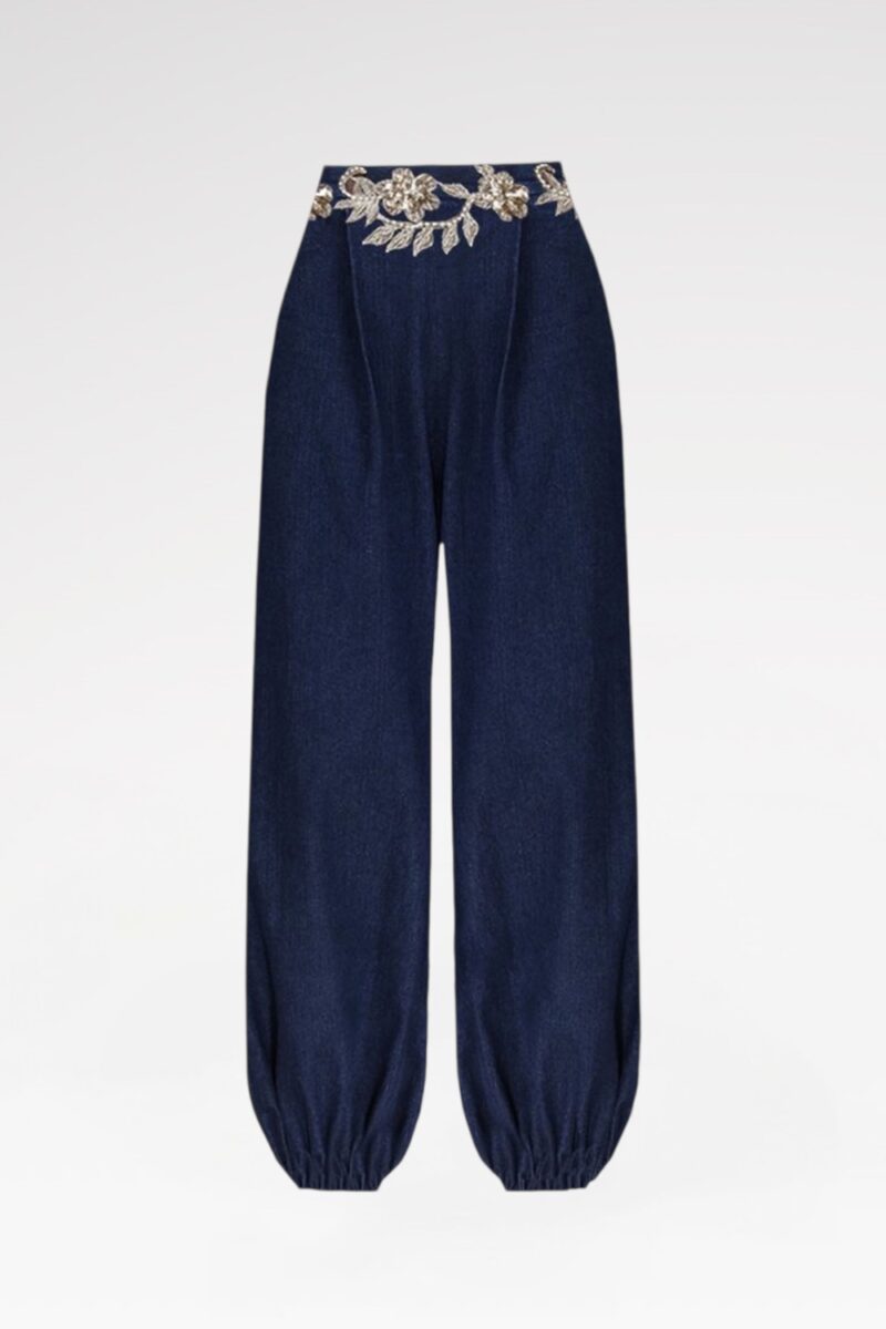 Cotton Denim Shalwar Trousers