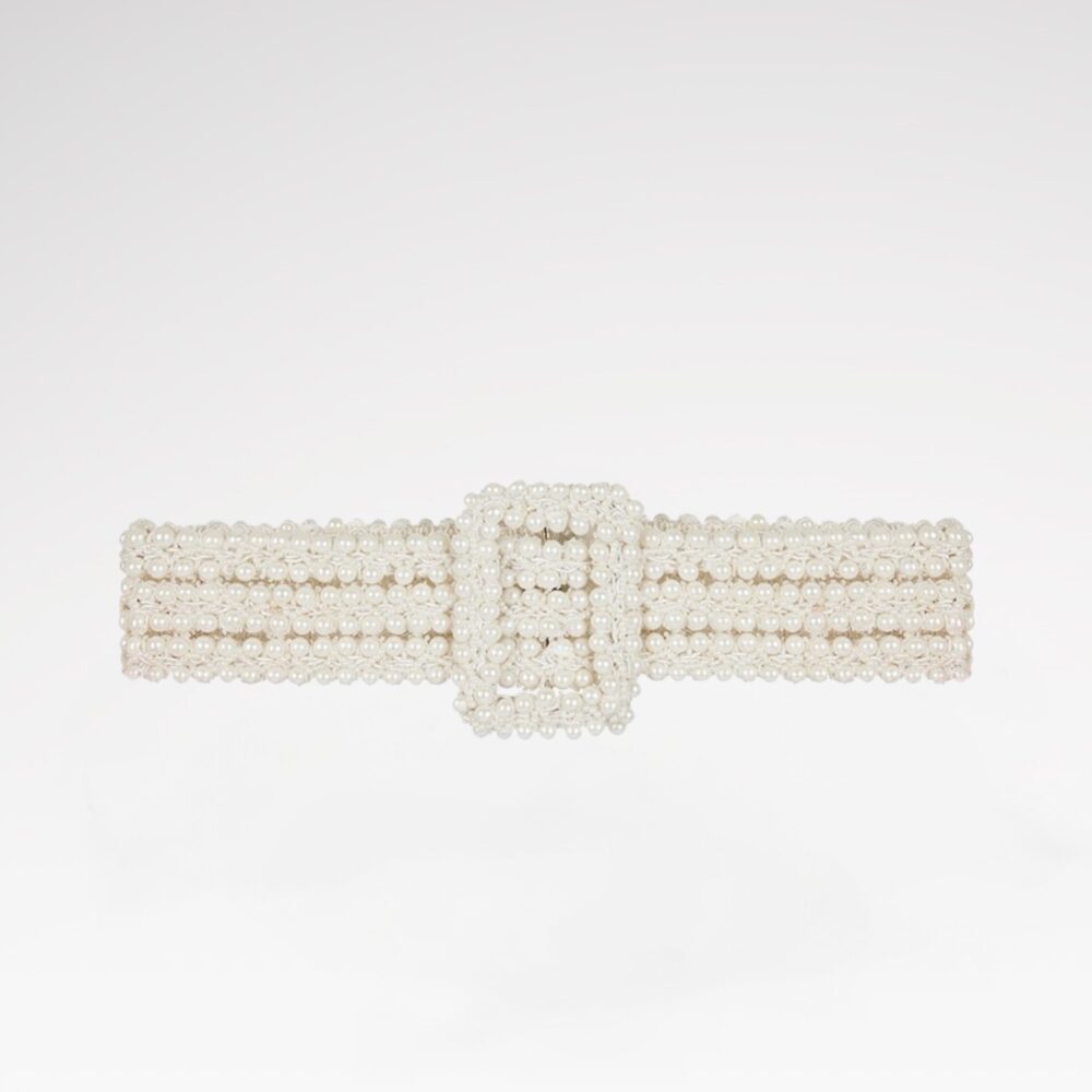 Pearl-embellished belt