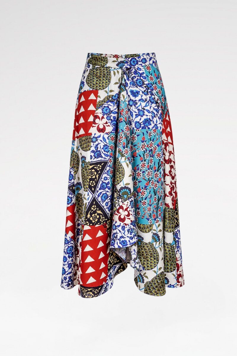 Mosaic-Print Midi Skirt
