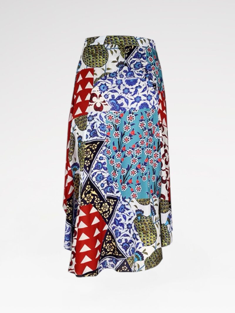 Mosaic-print midi skirt