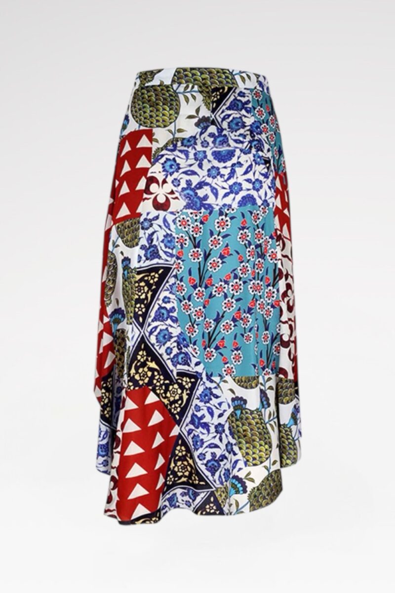Mosaic-Print Midi Skirt