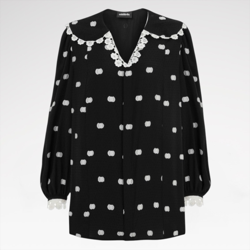 Embroidered Peter Pan Collar Tunic