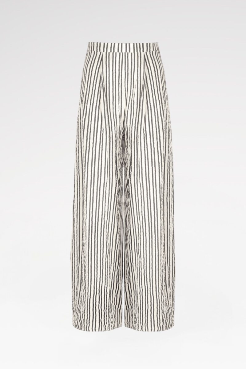 Striped Wide-Leg Trousers