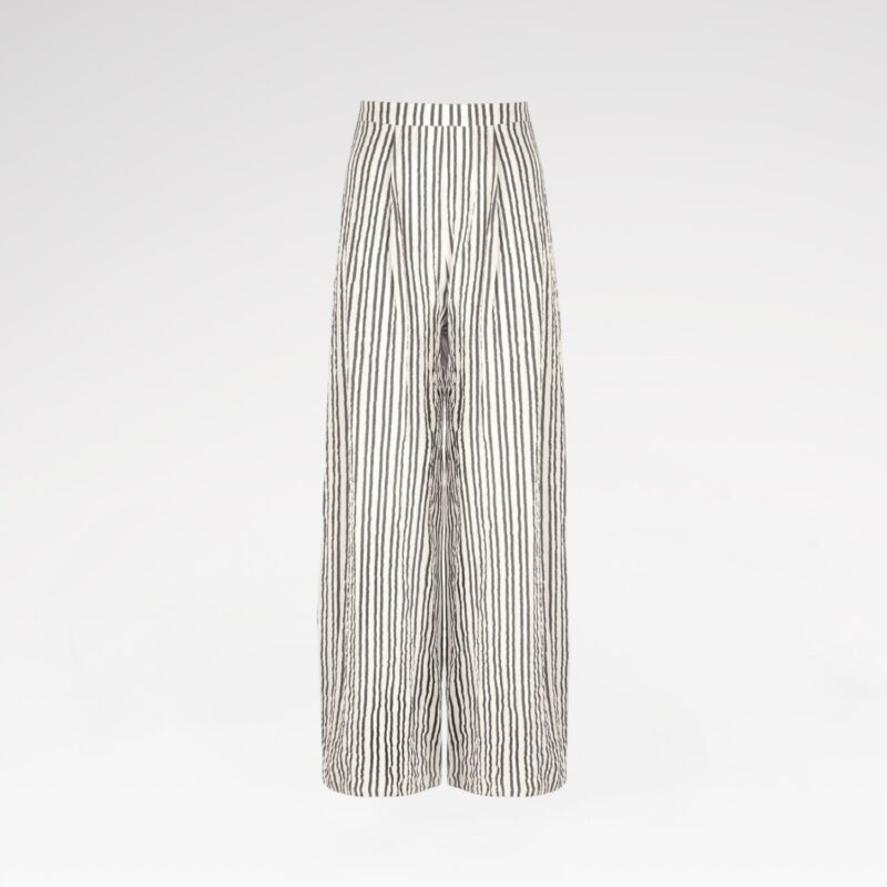 Striped wide-leg pants