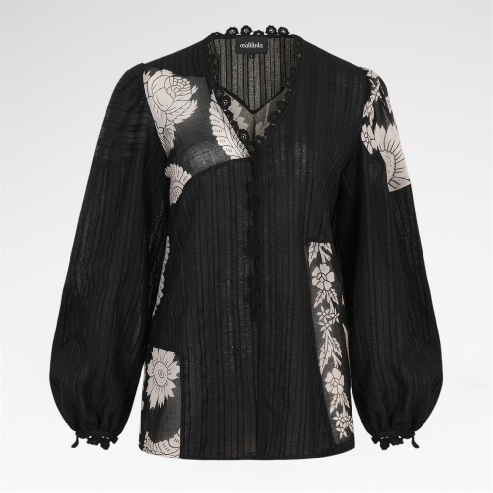 Hand-crocheted detail shirt