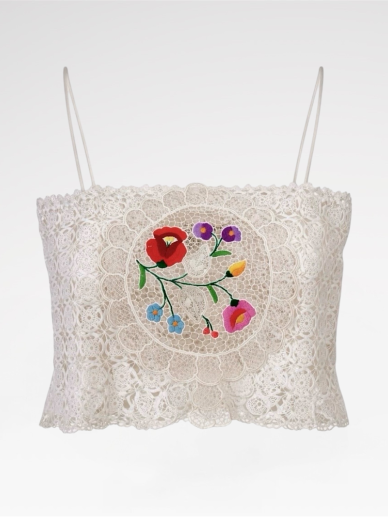 Botanical Embroidered Lace Cami