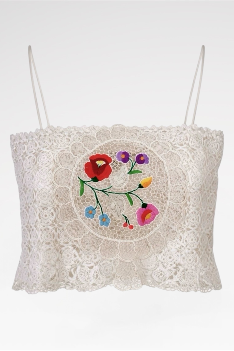 Botanical Embroidered Lace Cami