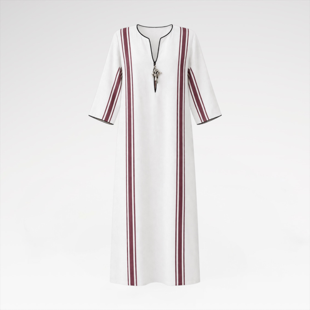 Striped long kaftan