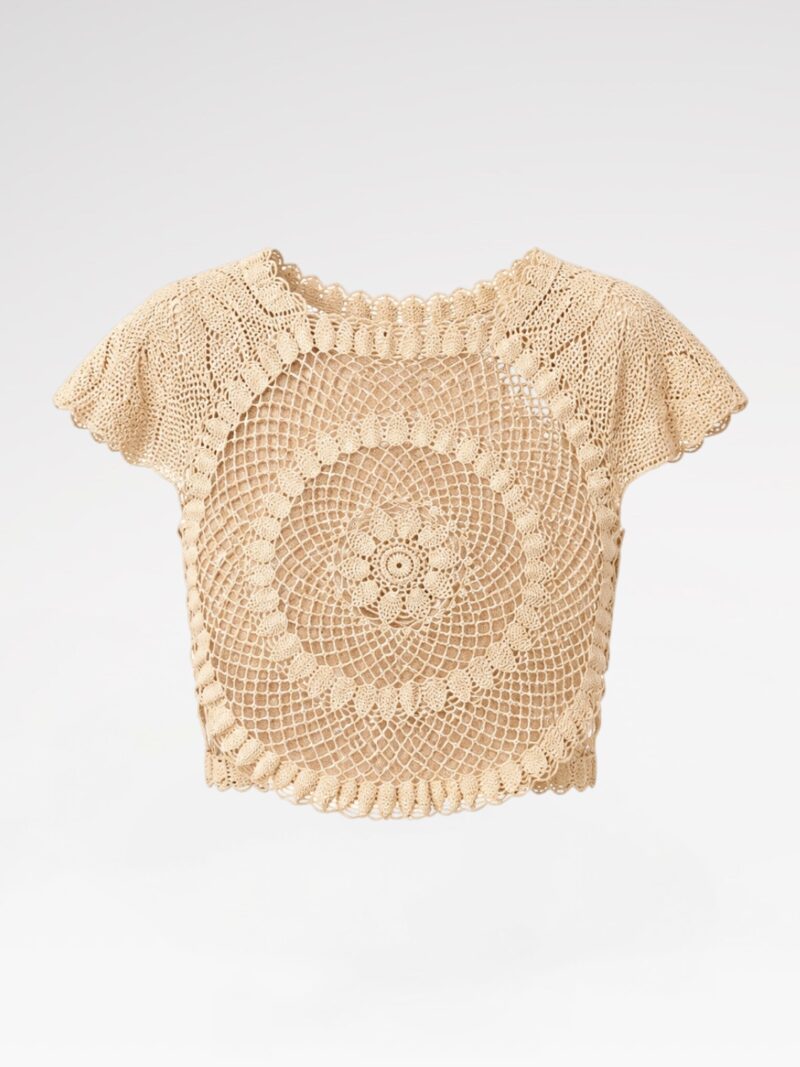 Crochet Knit Medallion Blouse