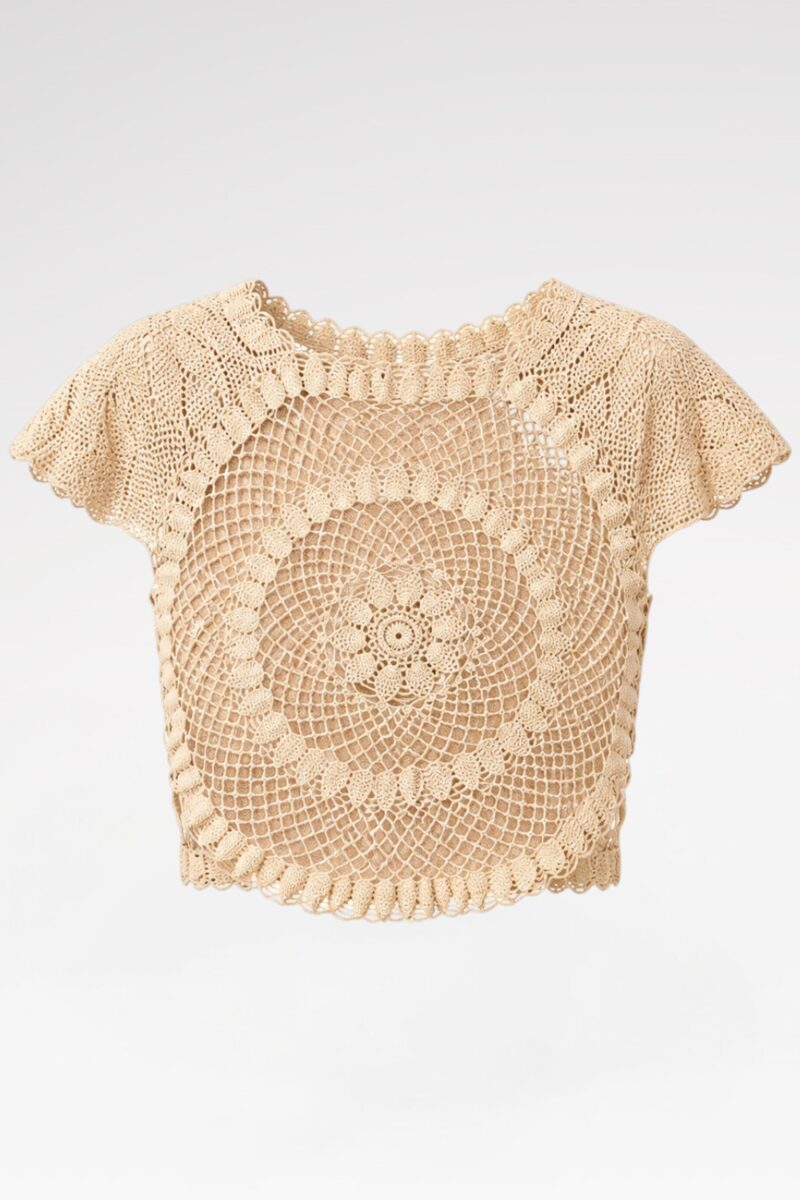 Crochet Knit Medallion Blouse