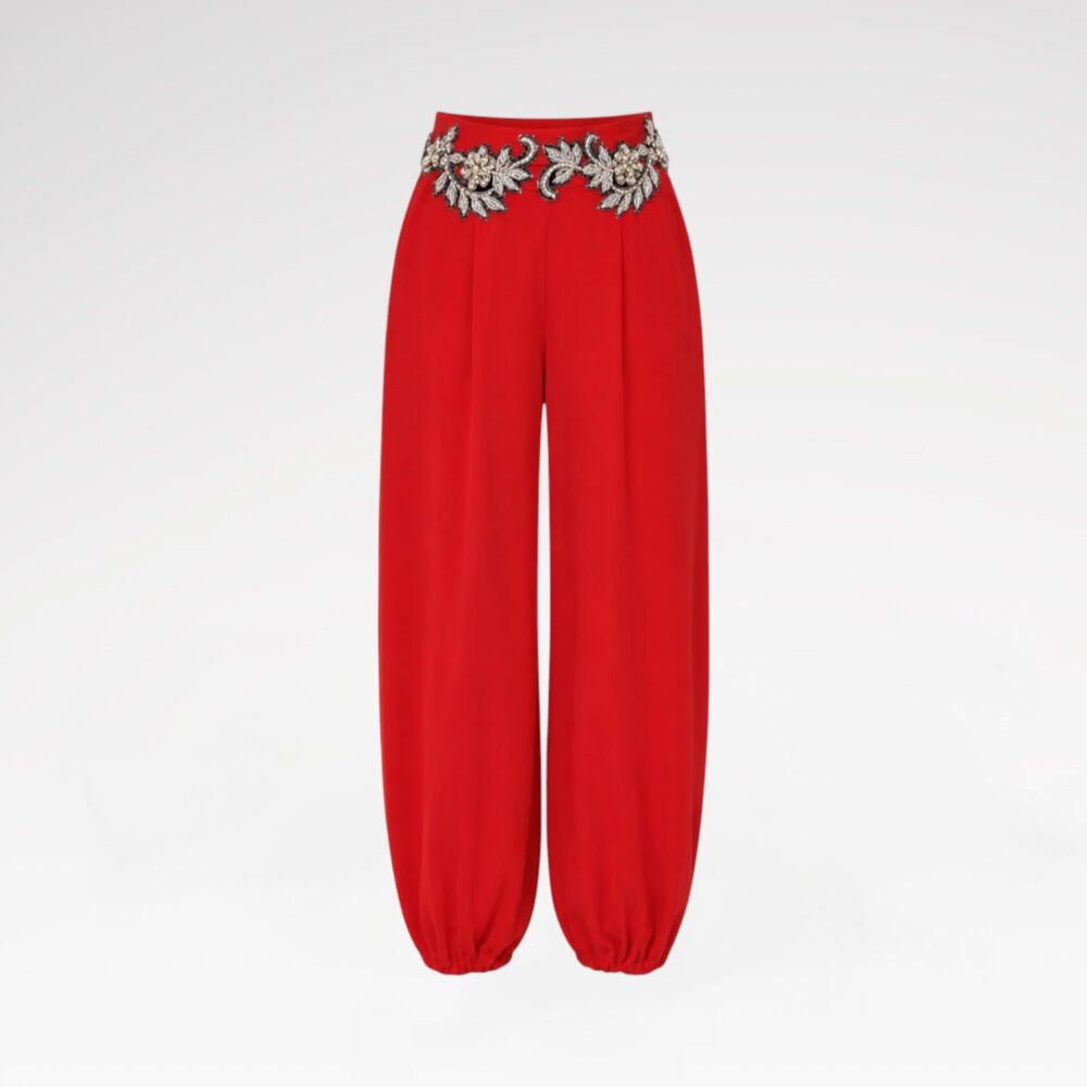 Hand-embroidered shalwar pants