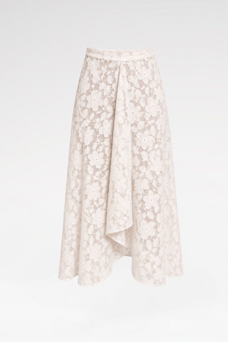 Floral Lace Midi Skirt