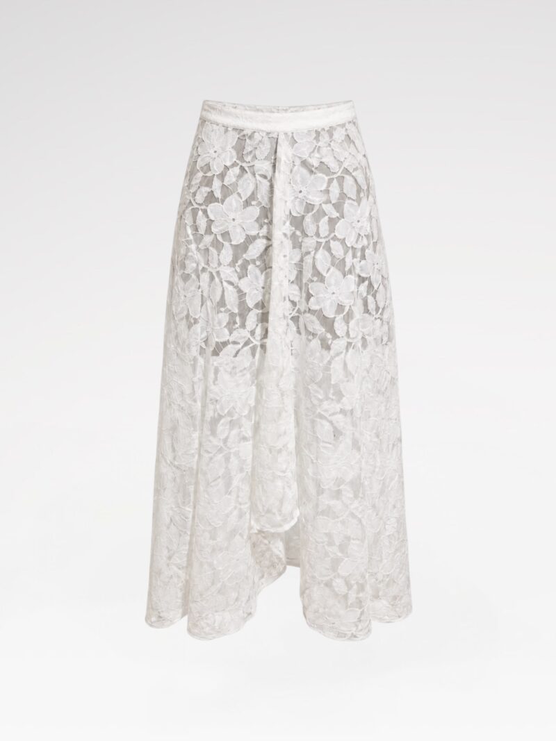 Floral Lace Midi Skirt