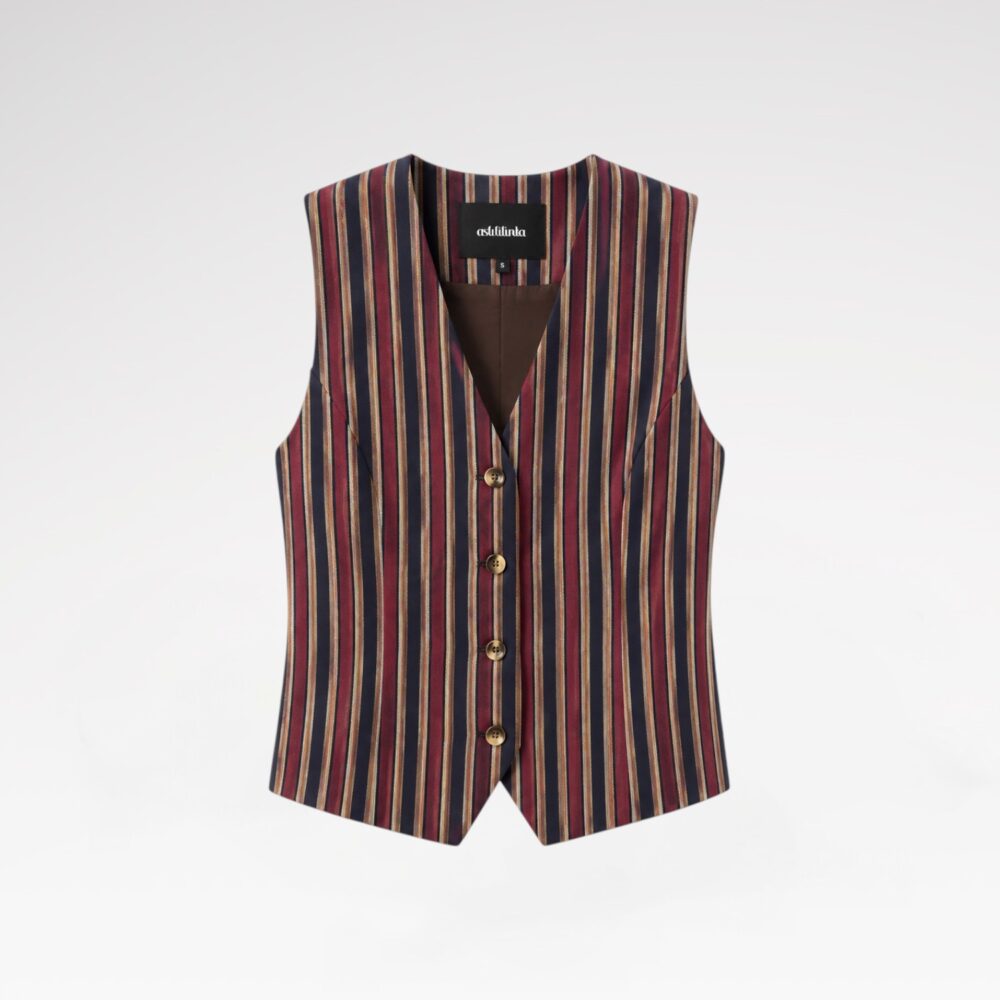 Hand-woven Striped Fabric Vest