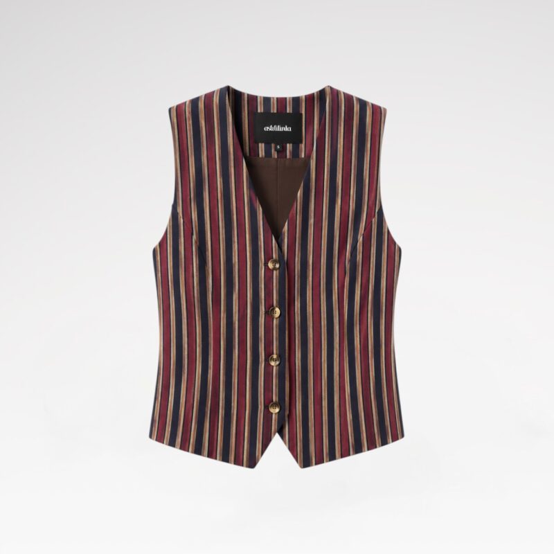 Hand-woven Striped Fabric Vest
