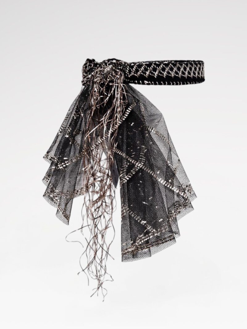 Silver Wirework Tulle Headpiece