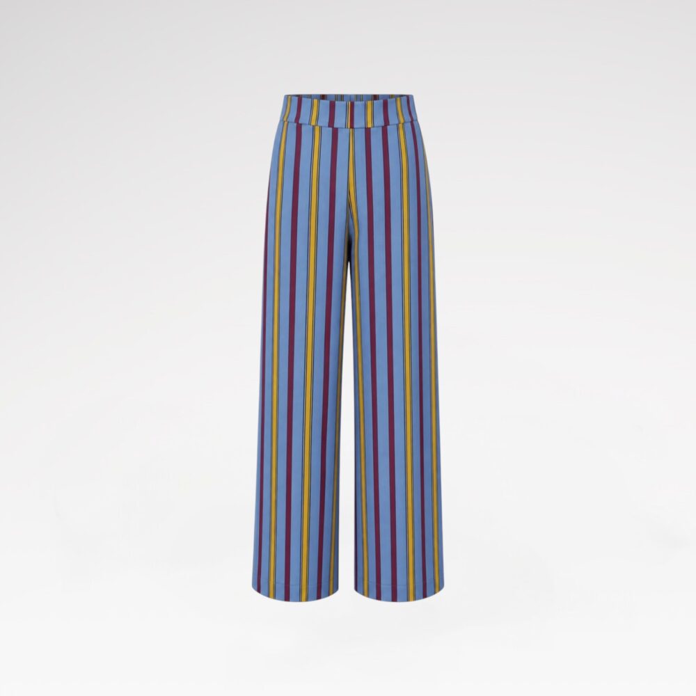 Striped wide-leg pants