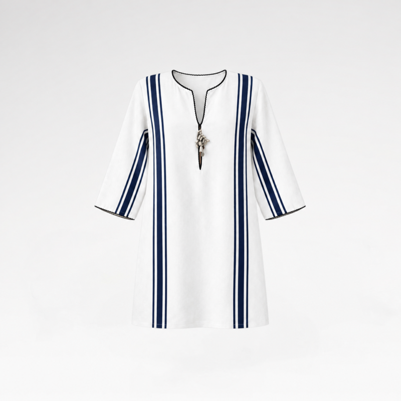 Striped short kaftan