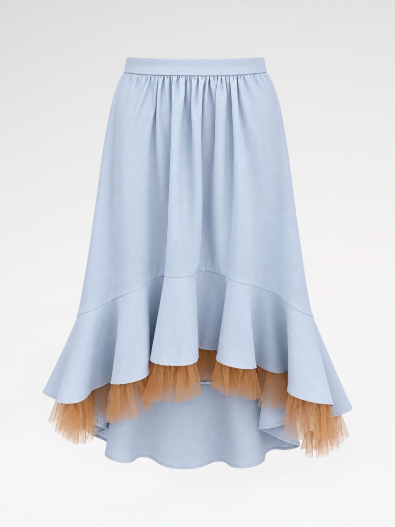Asymmetric High-Low Ruffle Skirt
