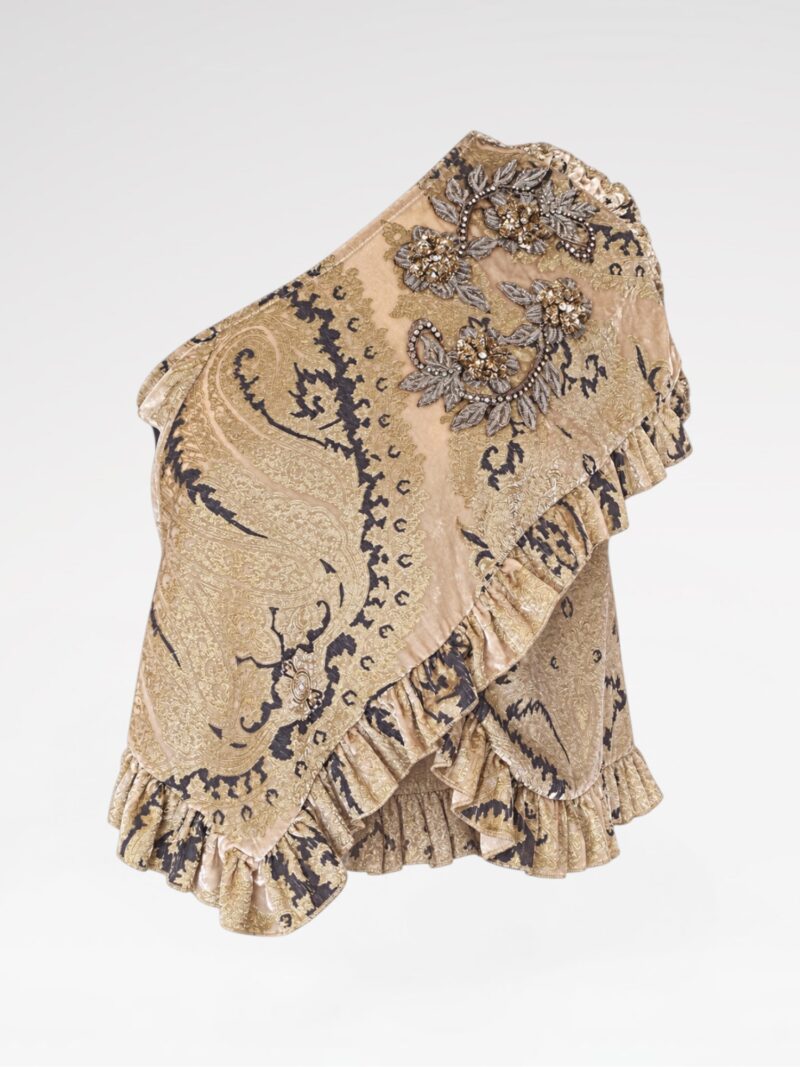Asymmetric Hand-Embroidered Top