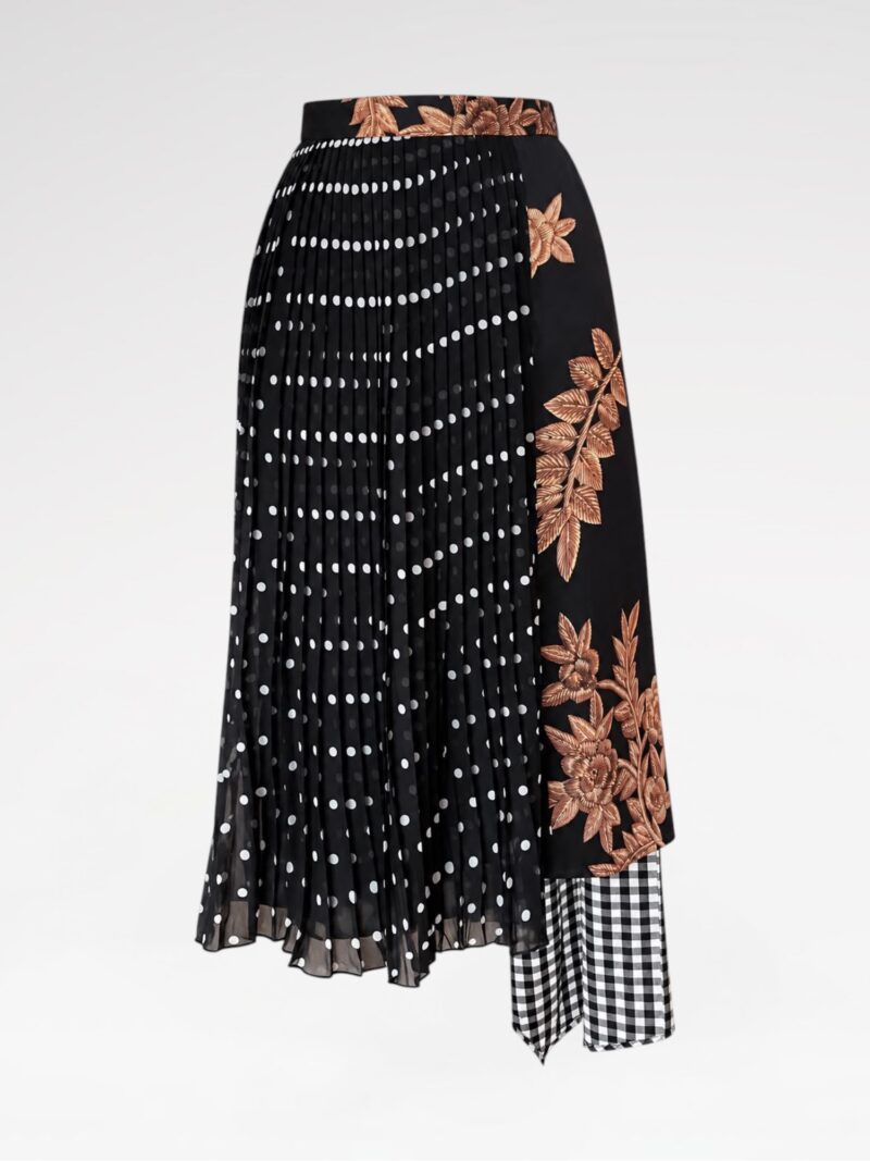 Asymmetrical Patchwork Midi Skirt