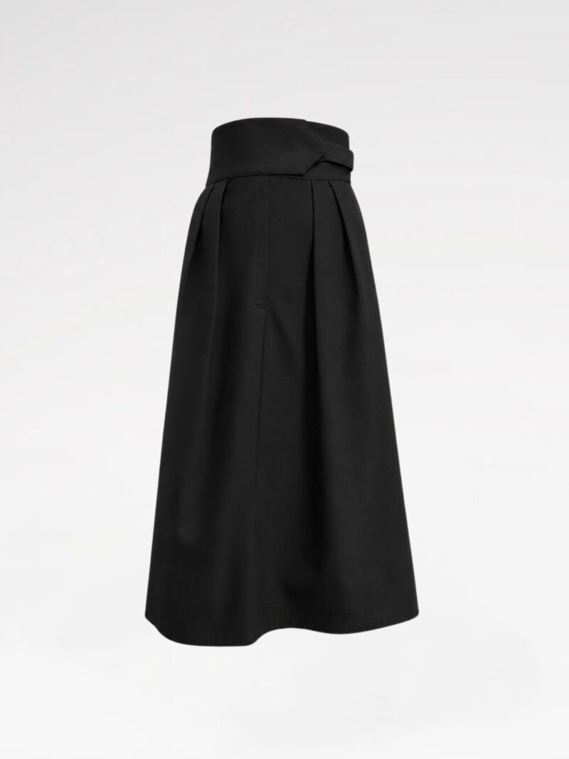 High-Waisted Cotton Midi Skirt