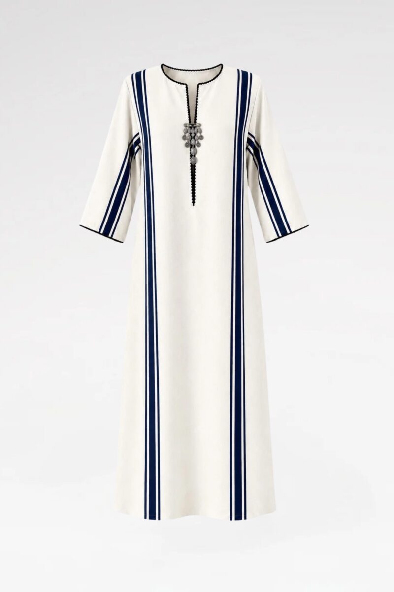 Striped Şile Cloth Kaftan Dress