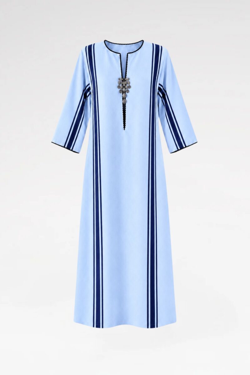 Long Striped Kaftan Dress