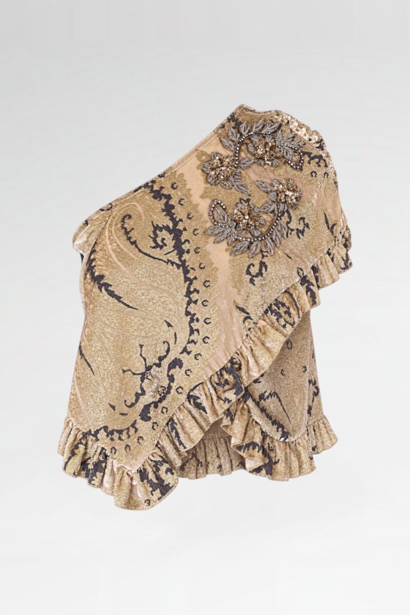 Asymmetric Hand-Embroidered Top