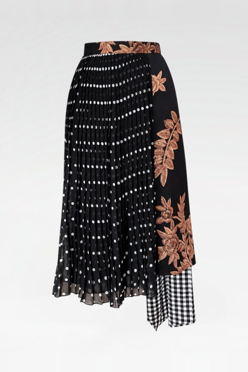Asymmetrical Patchwork Midi Skirt