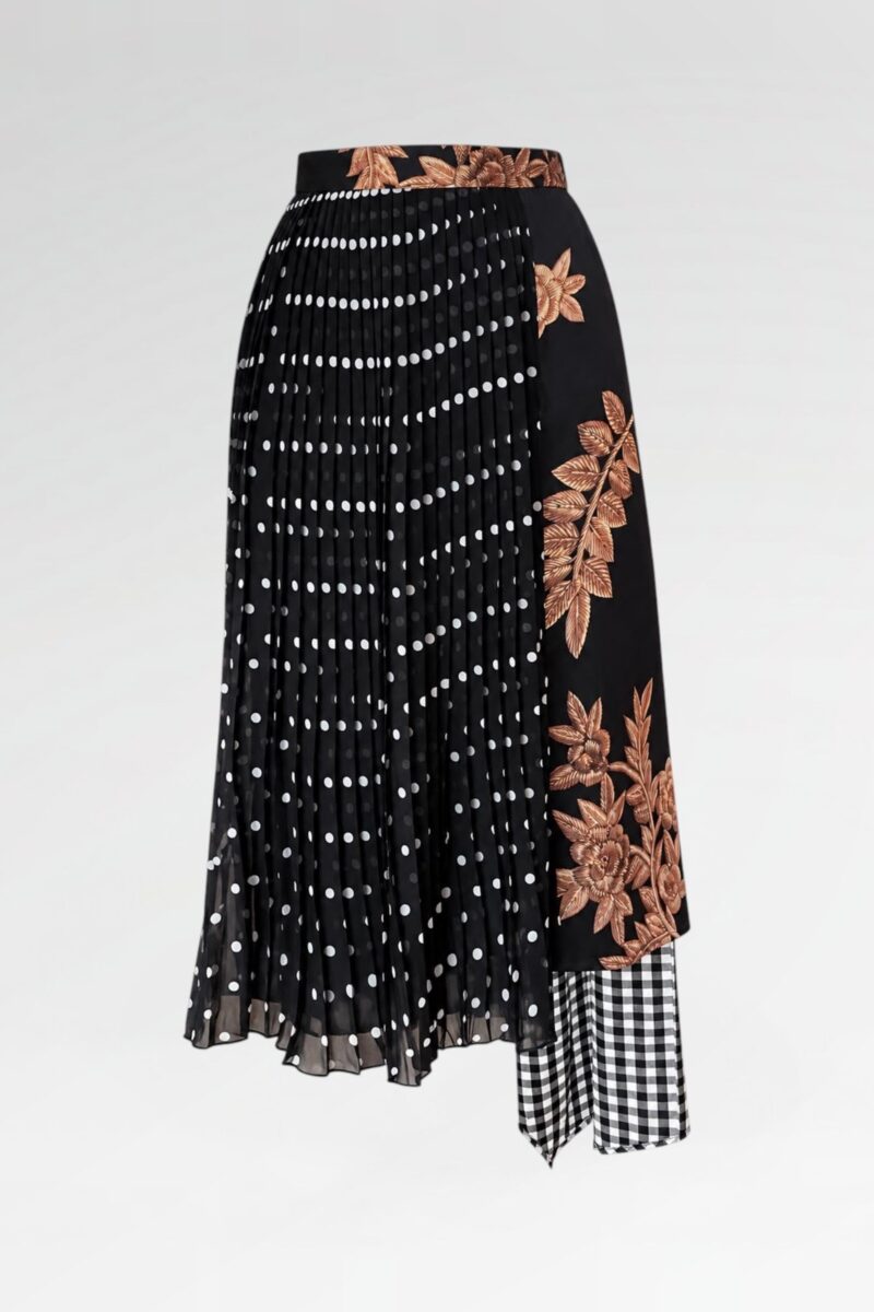 Asymmetrical Patchwork Midi Skirt