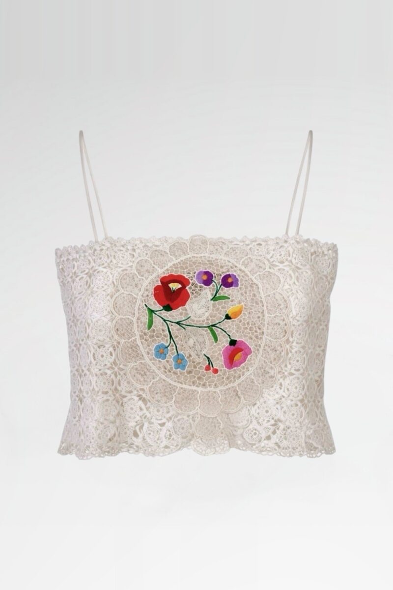 Botanical Embroidered Lace Cami