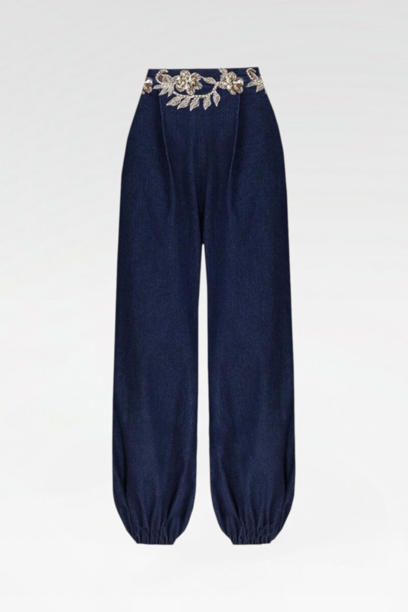 Cotton Denim Shalwar Trousers