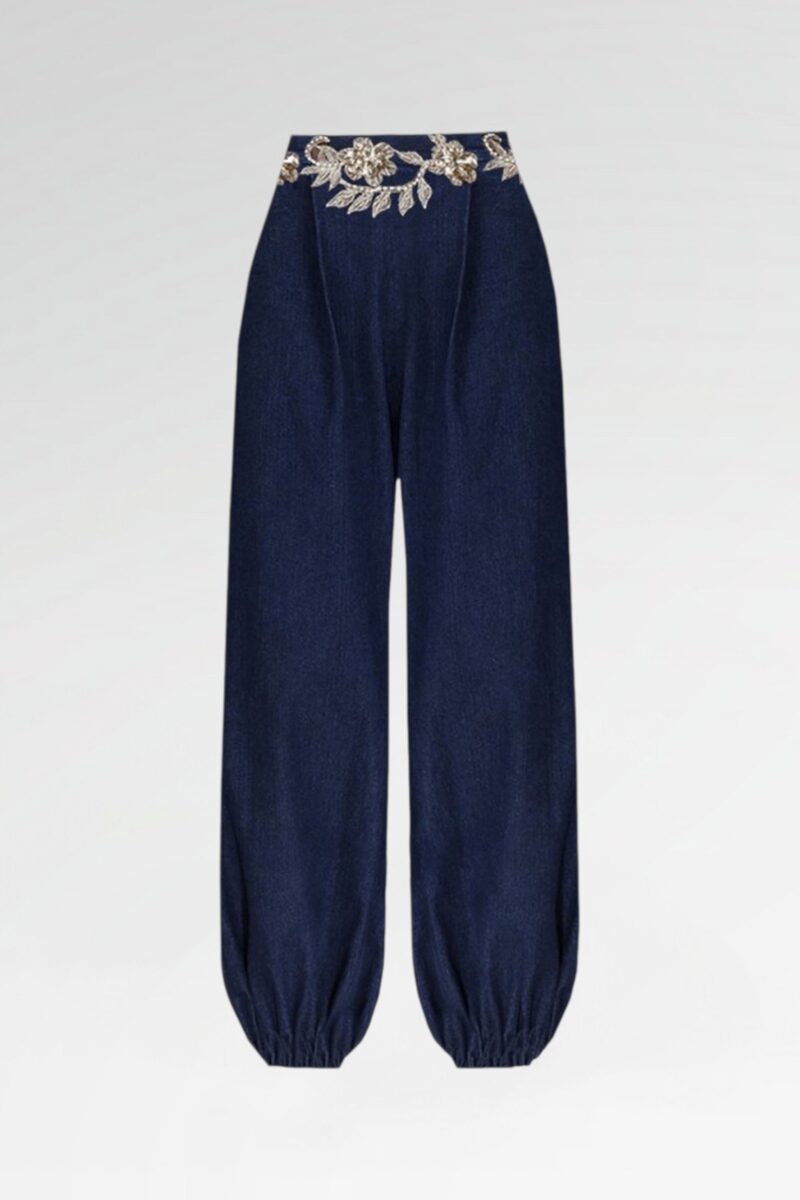 Cotton Denim Shalwar Trousers