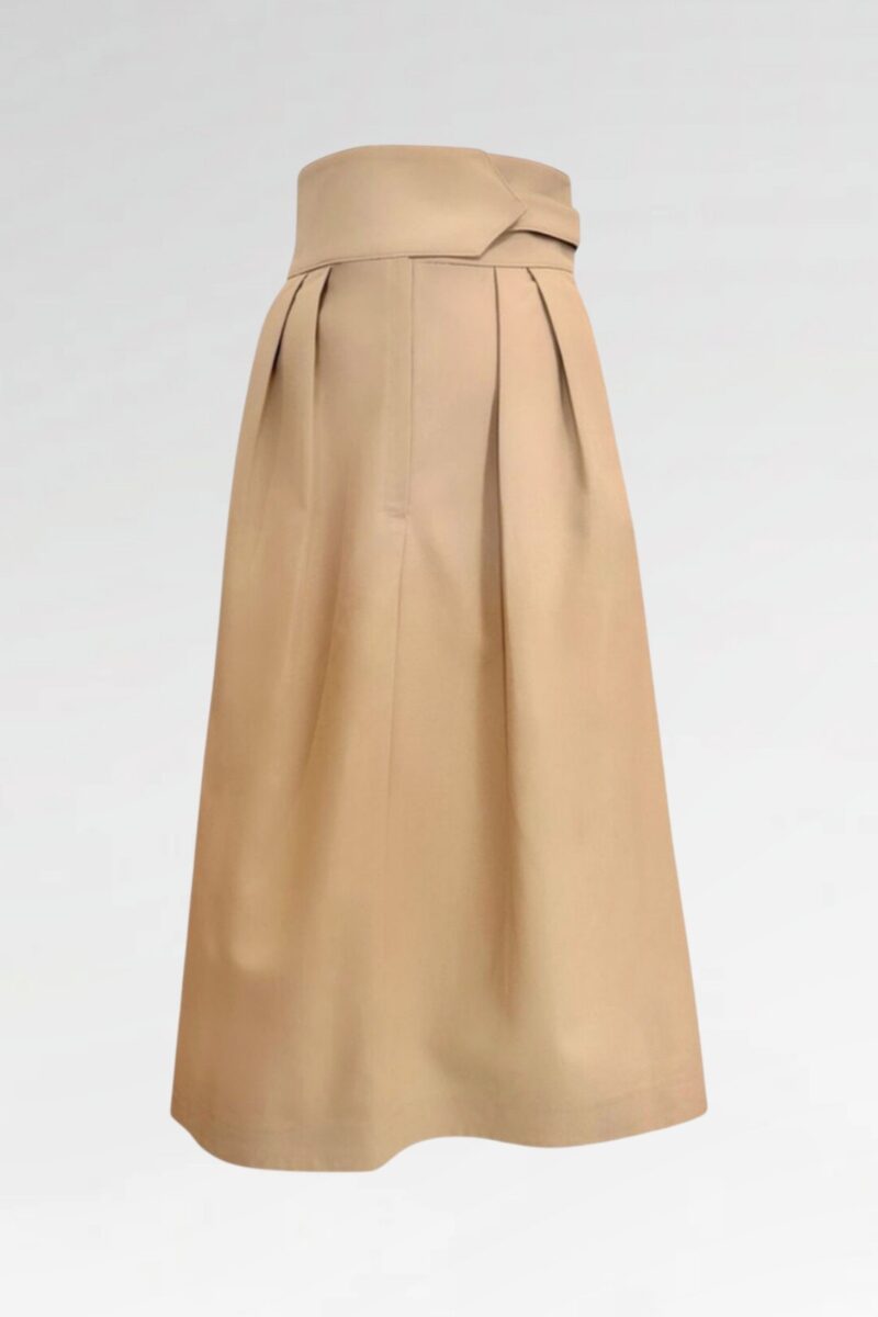 Cotton Skirt with Belt Detail