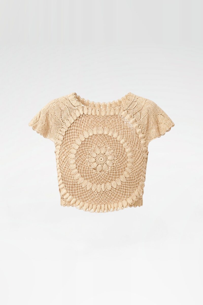 Crochet Knit Medallion Blouse