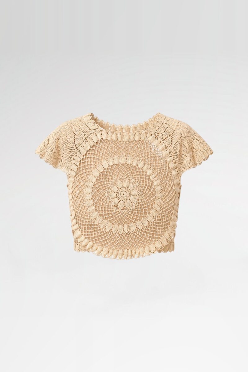 Crochet Knit Medallion Blouse