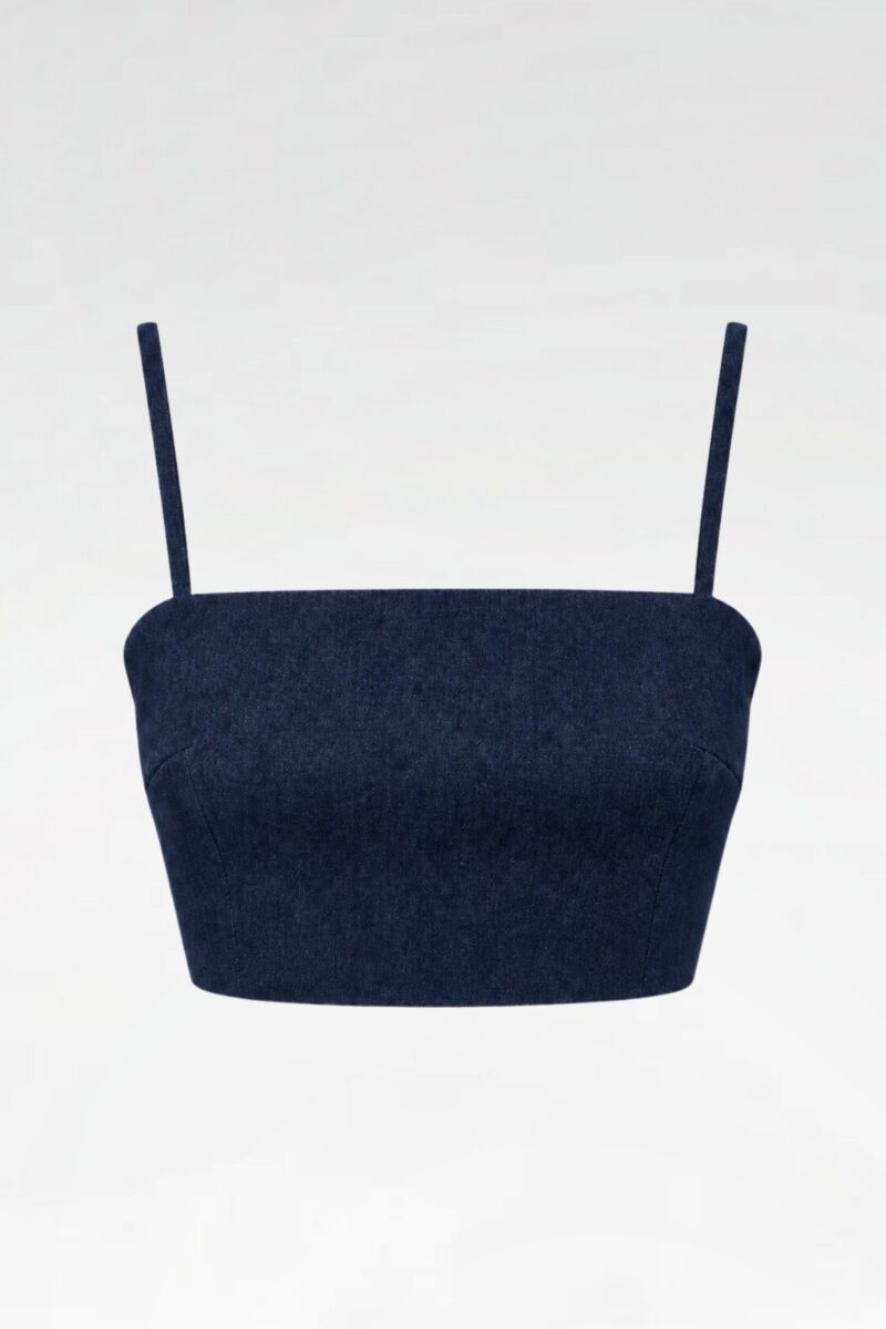 Denim Spaghetti Strap Crop Top