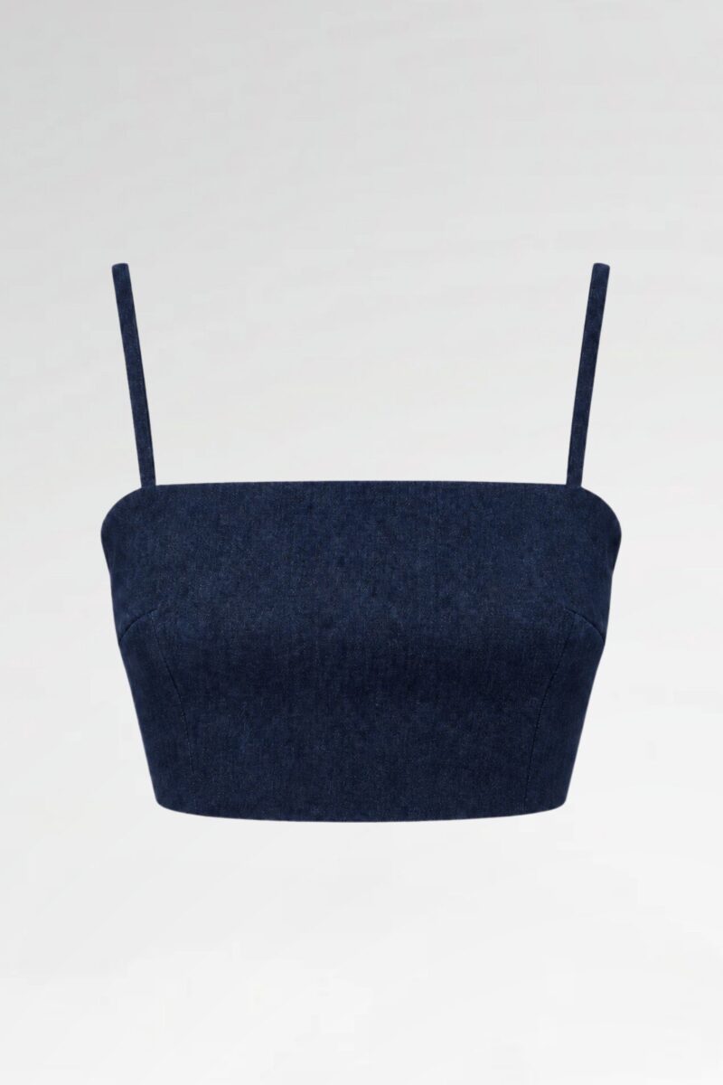 Denim Spaghetti Strap Crop Top