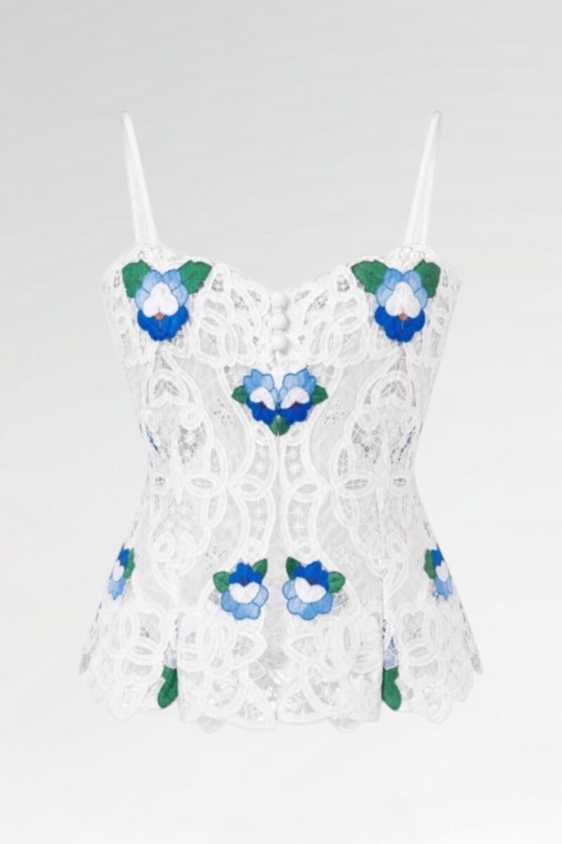 Floral Embroidered Lace Bustier