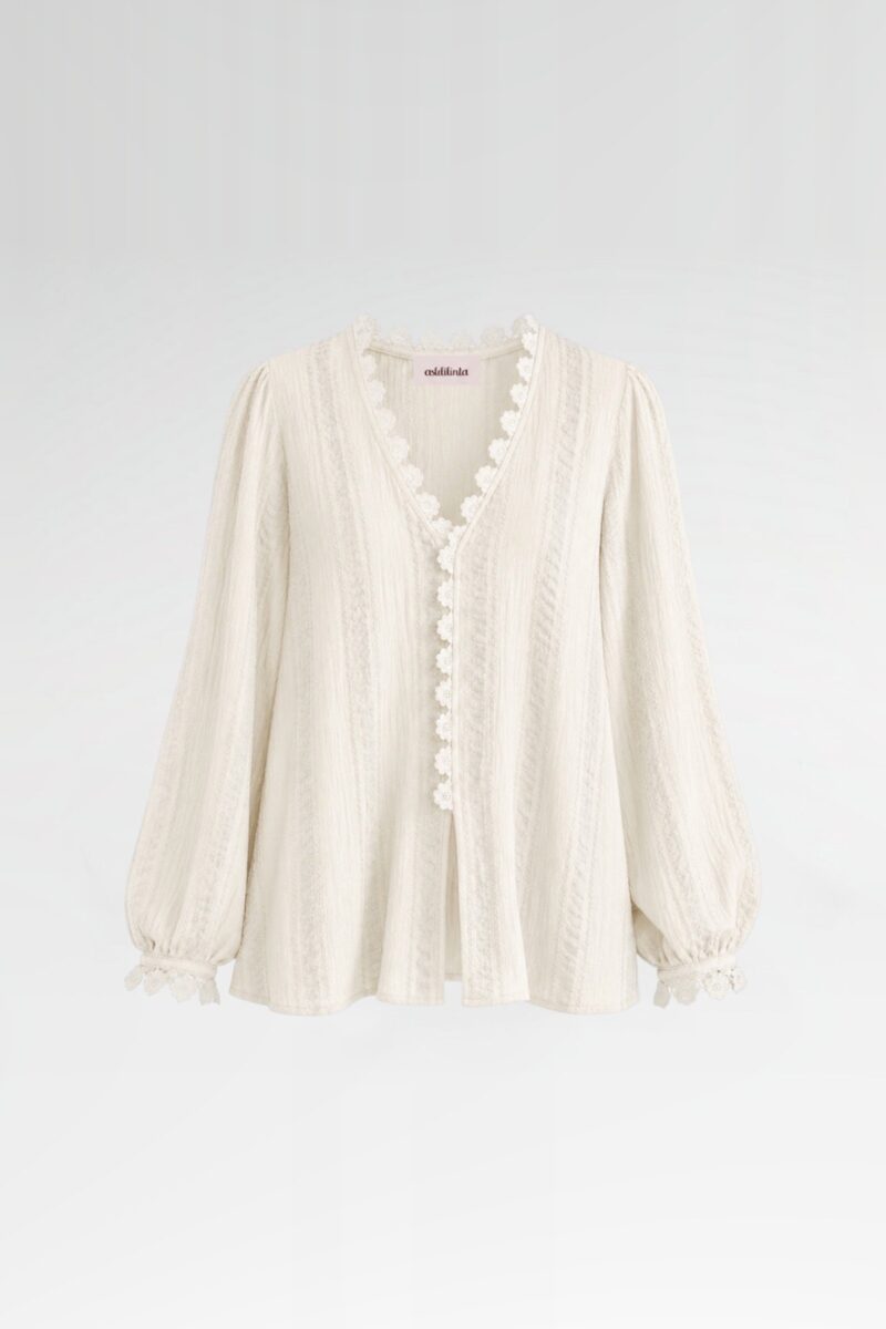 Hand-Crocheted Cotton Blouse