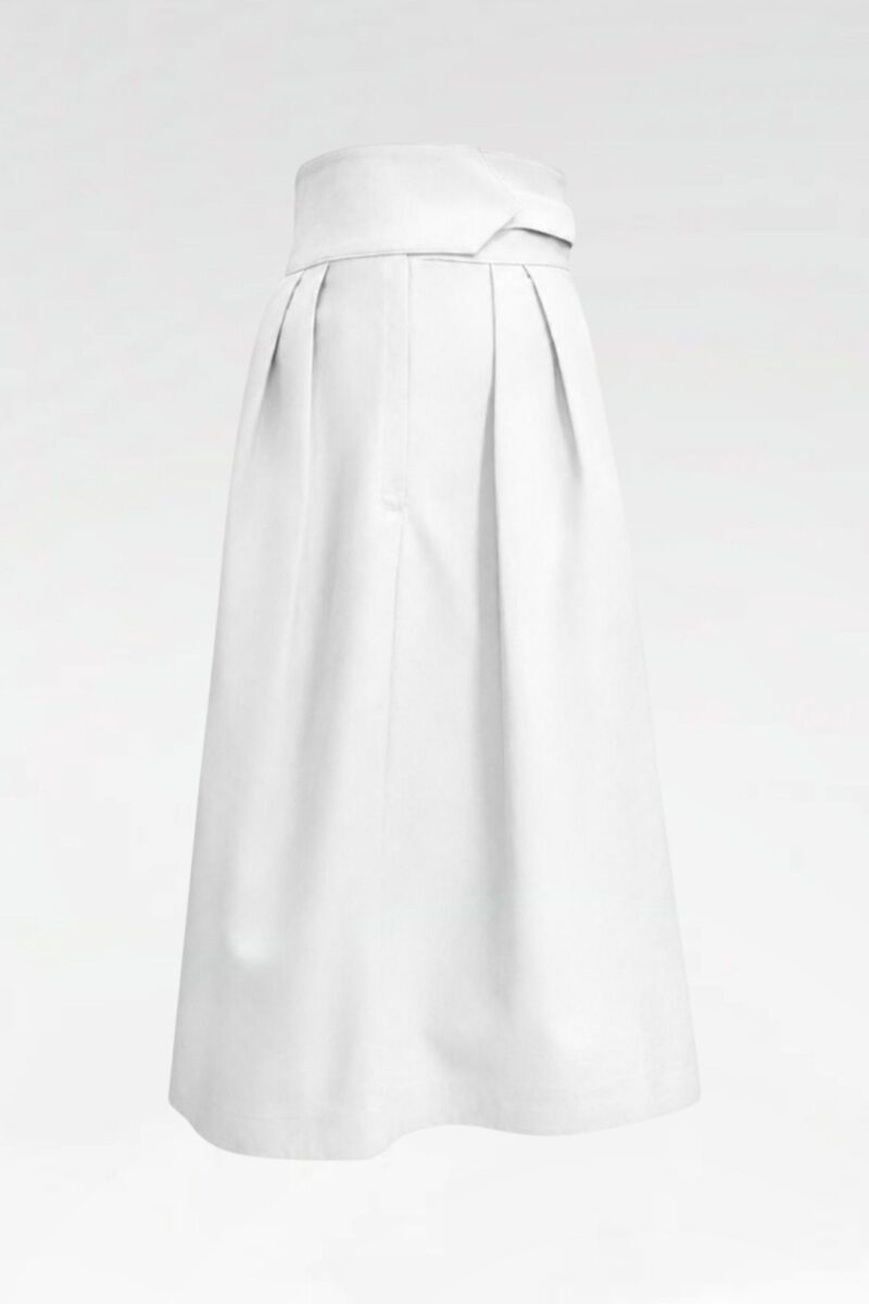 High-Waist Flared Midi Skirt