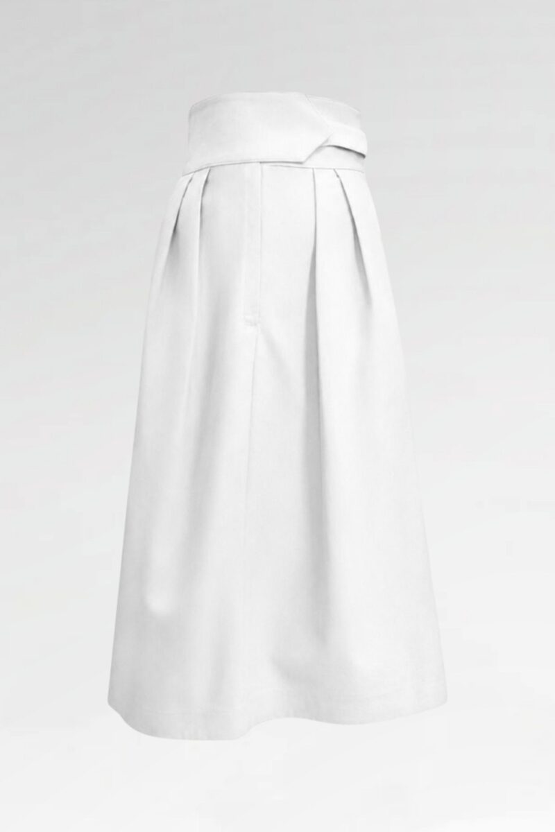 High-Waist Flared Midi Skirt