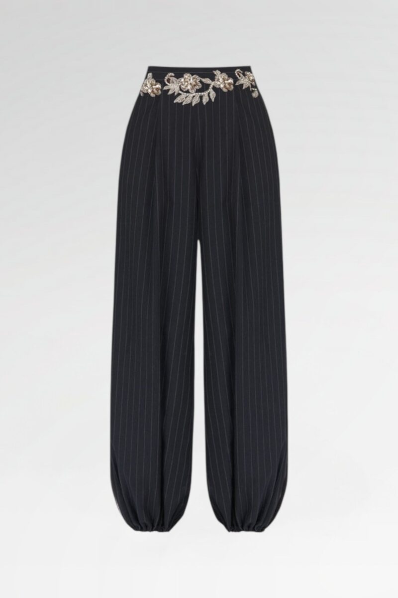 High-Waisted Striped Shalwar Trousers