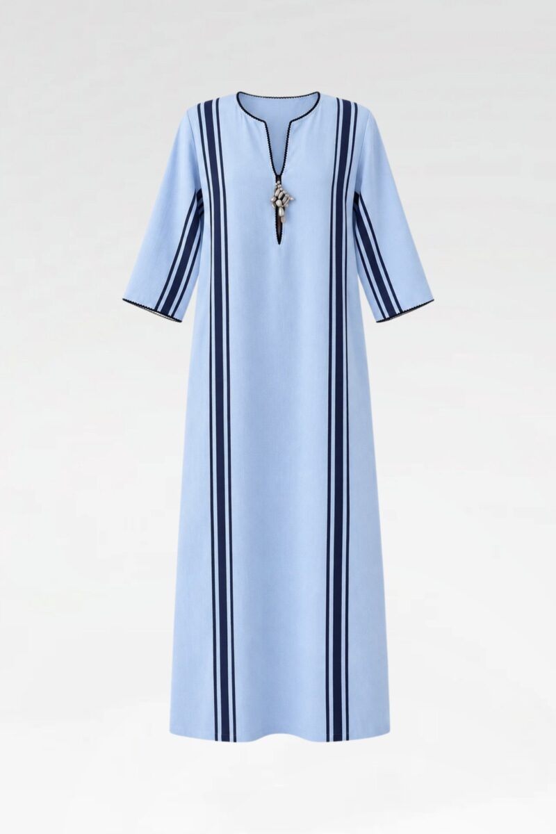 Long Striped Kaftan Dress
