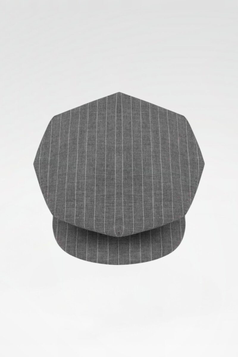 Charcoal Striped Baker Boy Cap