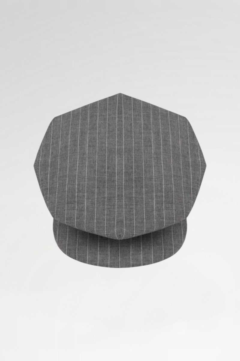 Charcoal Striped Baker Boy Cap