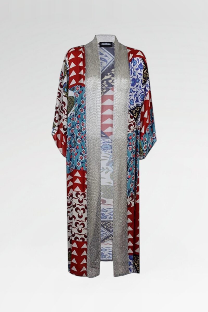 Mosaic-Print Long Robe